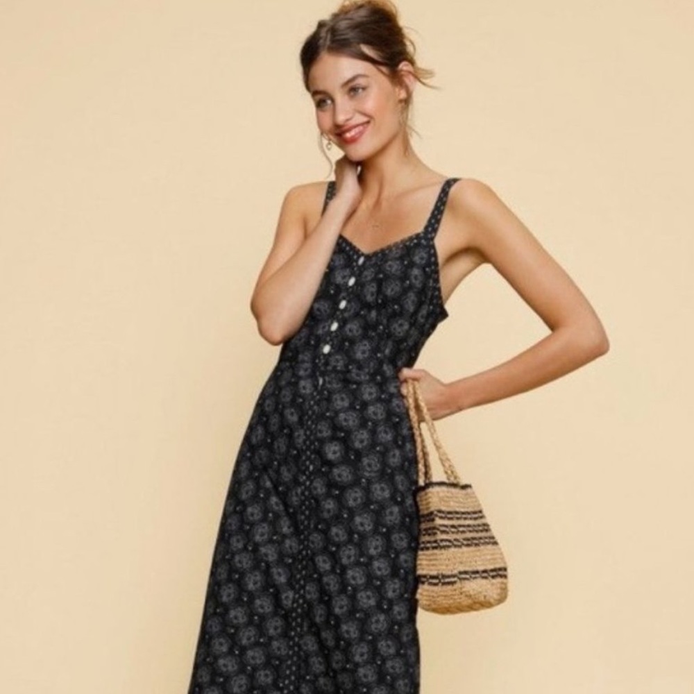 Rouje Black Floral Dress